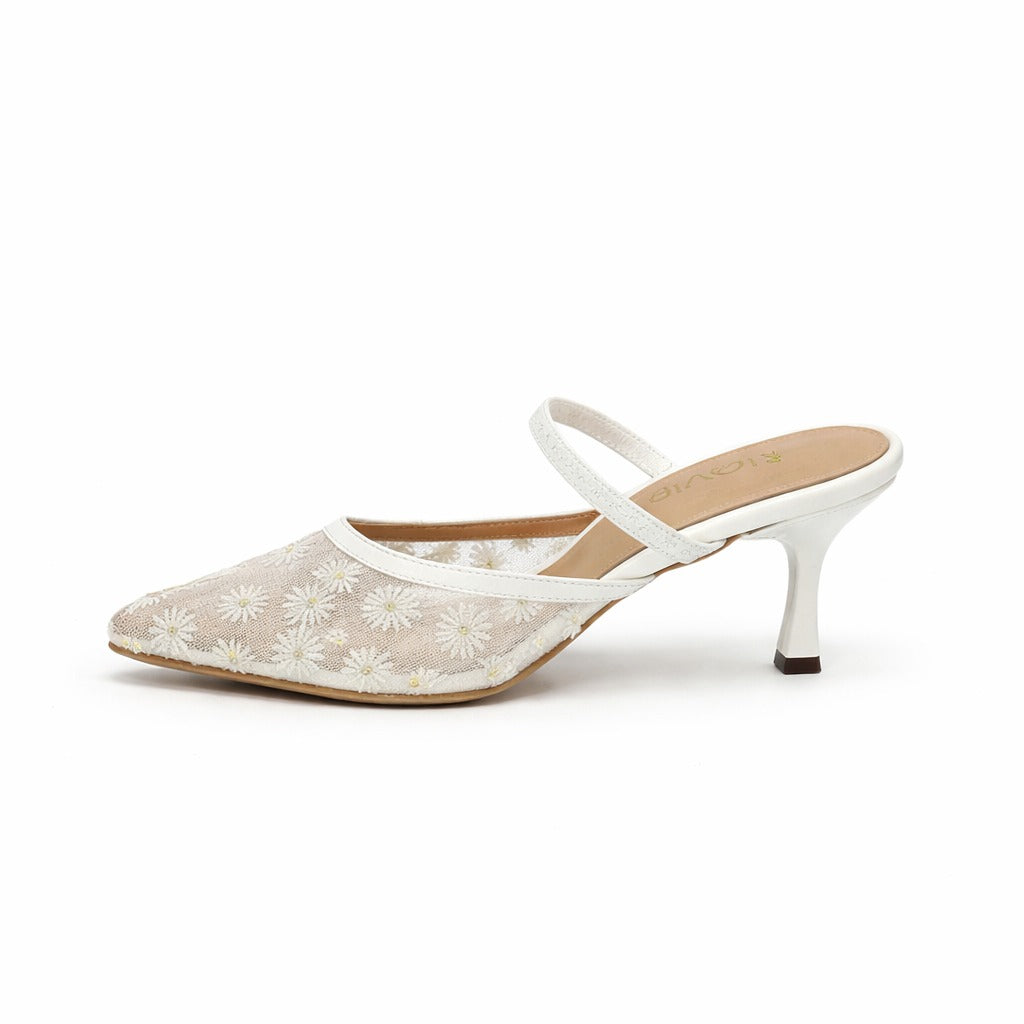 Floral Slingback Heels - D9