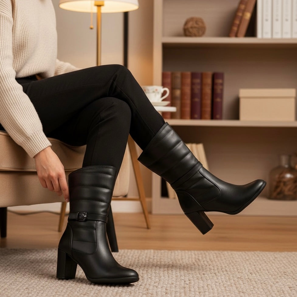 Leather half boot A123