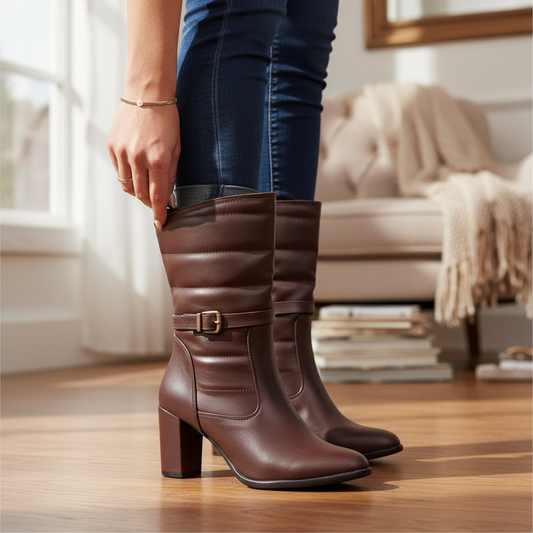 Leather half boot A123