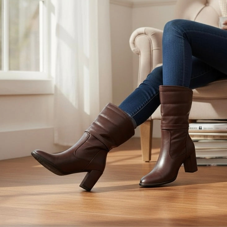 Leather half boot A123