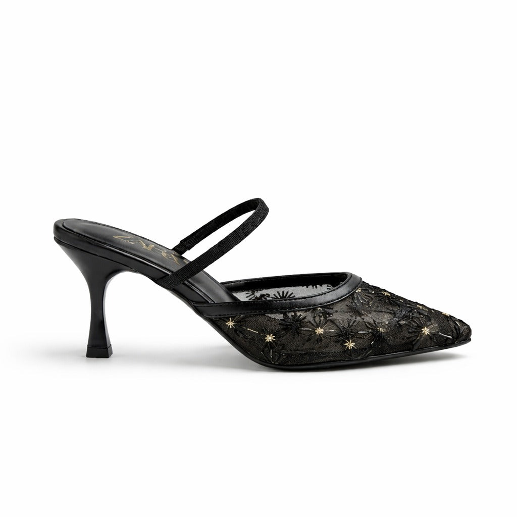Floral Slingback Heels - D9