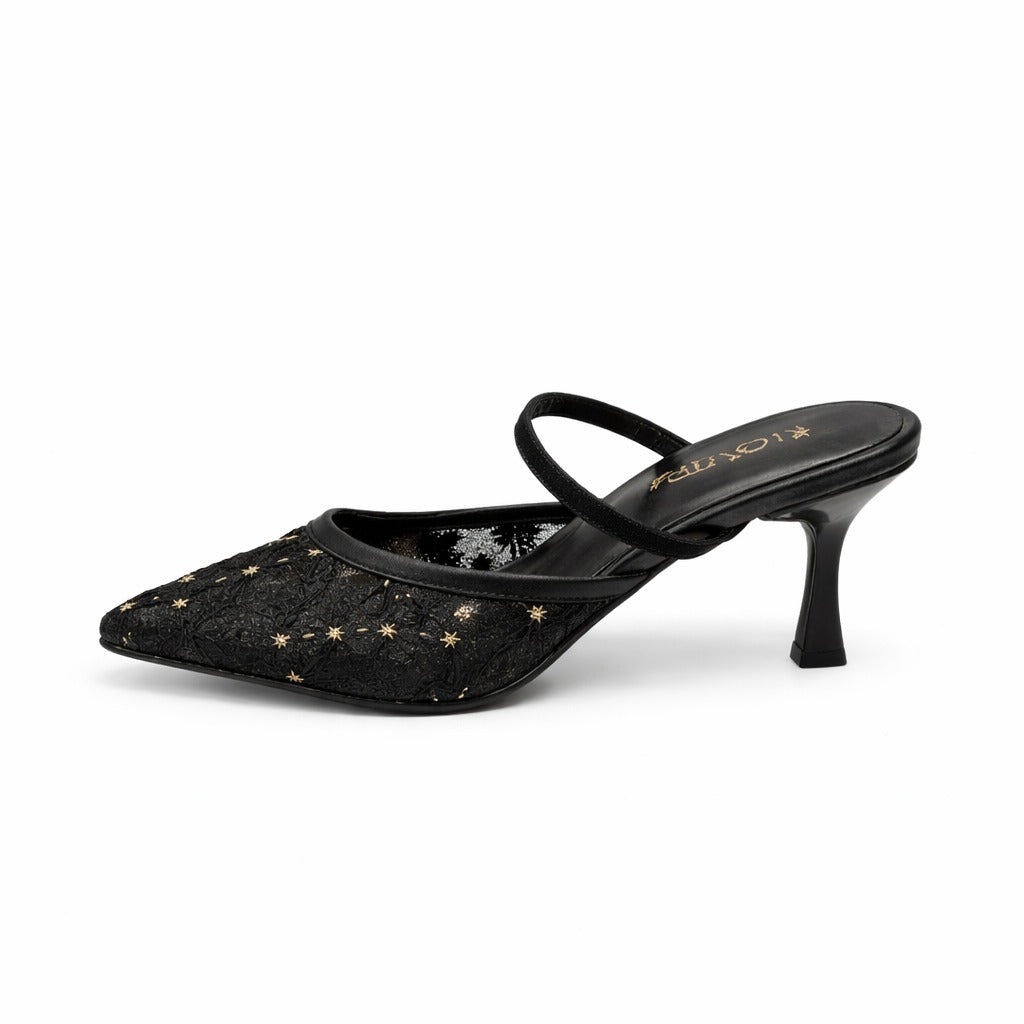 Floral Slingback Heels - D9