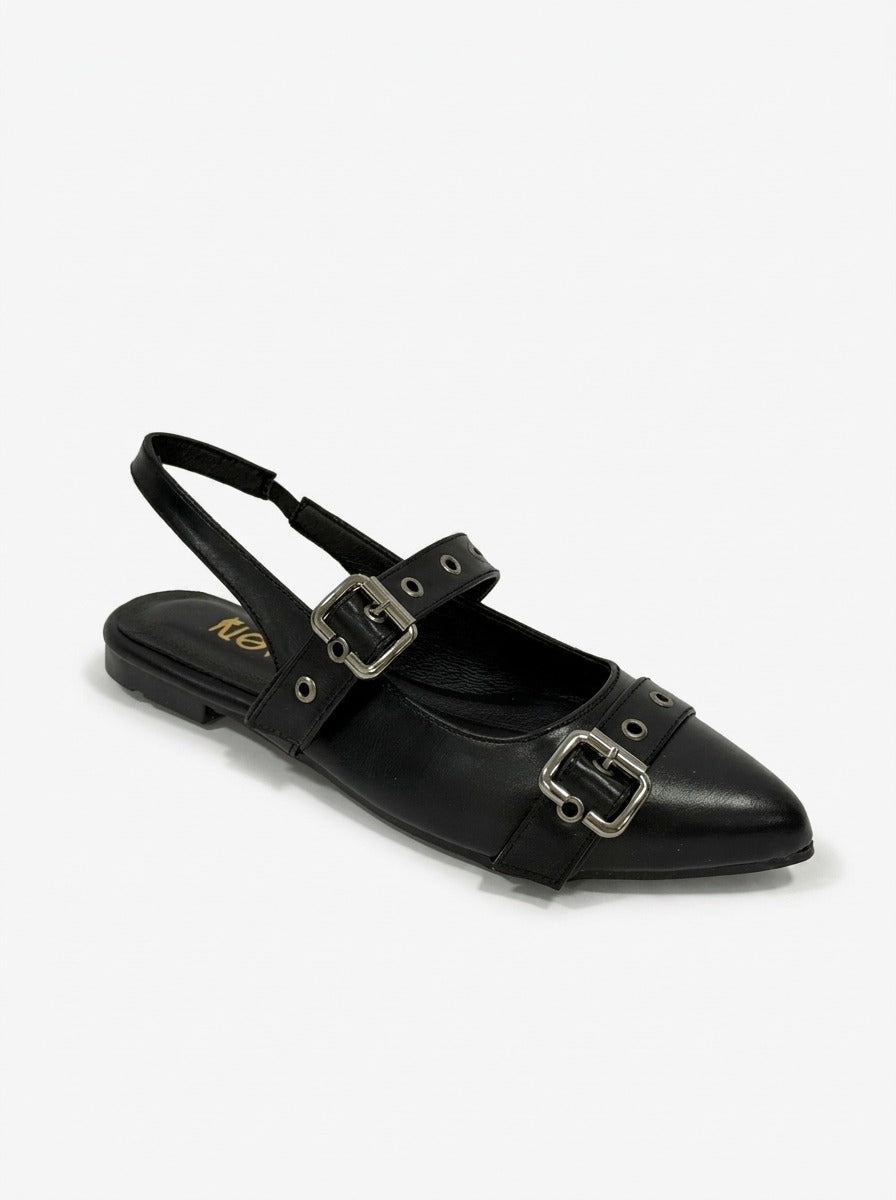 Buckle Slingback Heels - A148