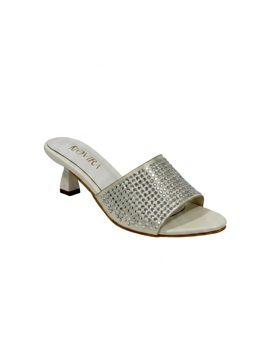 G12 — Rhinestone Kitten Heel Slide