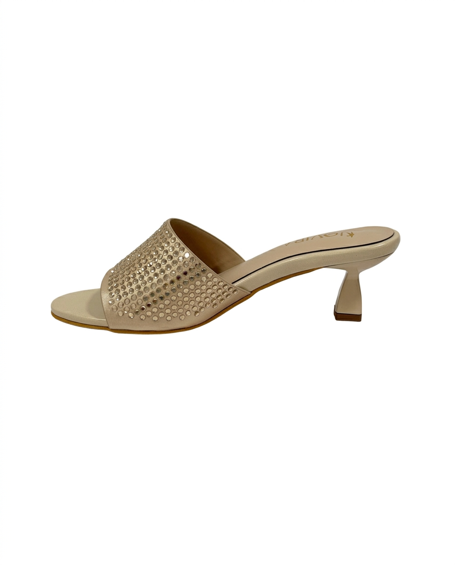 G12 — Rhinestone Kitten Heel Slide