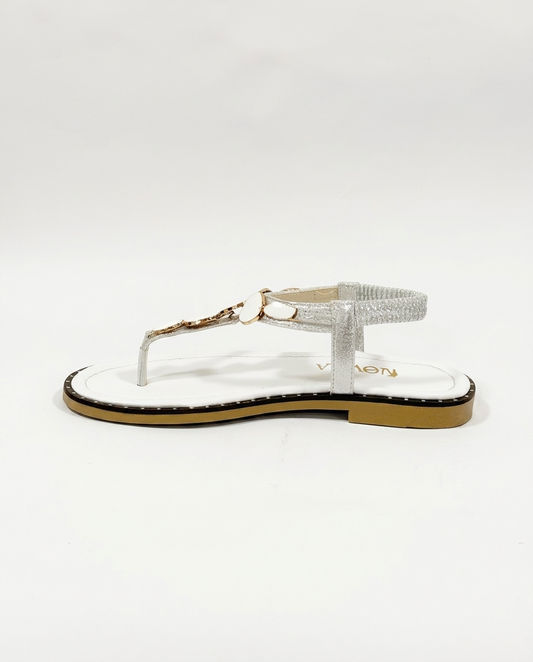 S2 — Embellished T-Strap Flat Sandal
